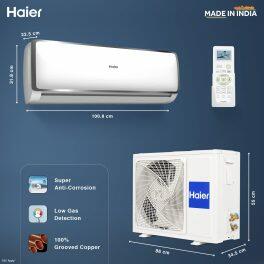 Haier HSU19E-TXW5BN 1.6 Ton 5 Star Inverter Heavy Duty AC with 7-in-1 Convertible, White