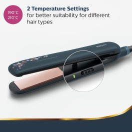 Philips BHS397, Hair Straightening Brush with Silk Protect Technology, Keratin Infused Cermaic Coating, 190 Degree and 210 Degree Temperature Setting with 1.6 Metre Cord, Violet