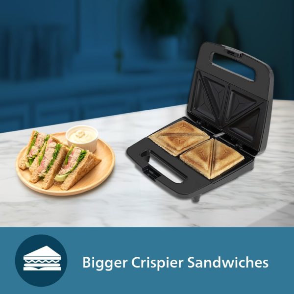 Philips HD2288, XL Sized Plate Sandwich Maker with Light Indicator and Uniform Heat Dispersion, Black