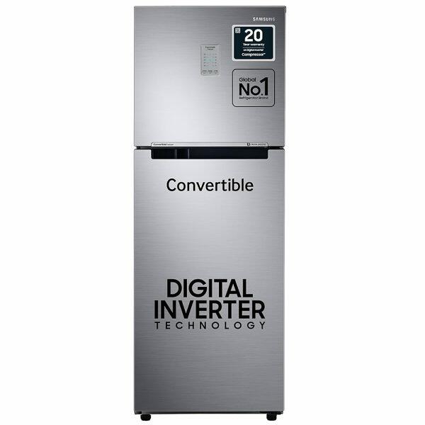 Samsung 236L 3 Star Double Door Refrigerator (RT28C3733SL, Clean Steel)