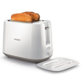 Philips HD2582, Two Slice Pop-Up Toaster with Bun Warmer, 8 Browing Settings and Cancel Button, White