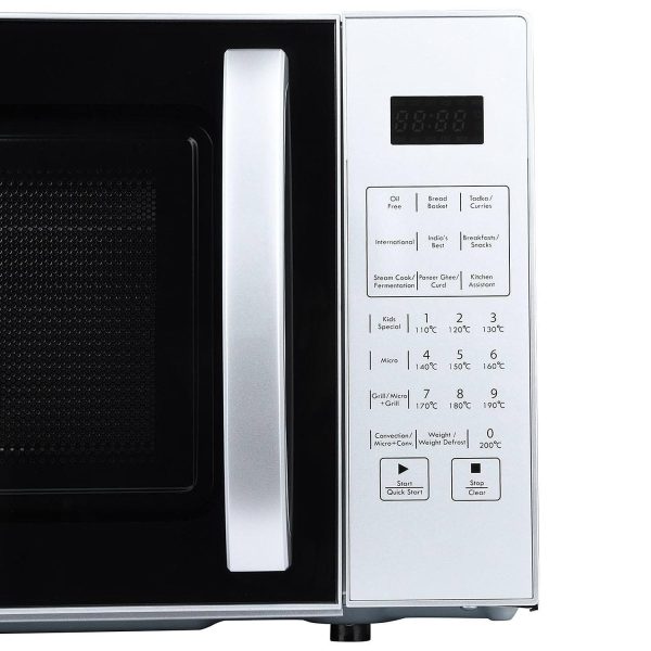 Haier HIL2201CSSH, 22 Litre Convection Microwave with Auto Cook Menu, Combination Menu, Defrost Function and Special kids Menu, Silver