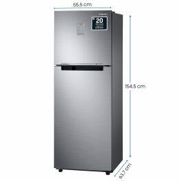 Samsung 236L 3 Star Double Door Refrigerator (RT28C3733SL, Clean Steel)
