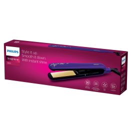Philips BHS397, Hair Straightening Brush with Silk Protect Technology, Keratin Infused Cermaic Coating, 190 Degree and 210 Degree Temperature Setting with 1.6 Metre Cord, Violet