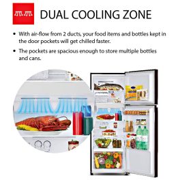 Toshiba GR-AG36INXB, 305L 2Star Double Door Refrigerator, Brown