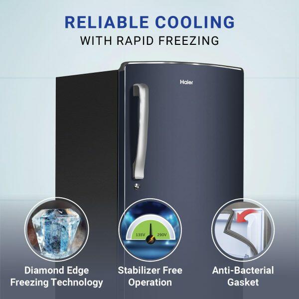 Haier 205 Litre 3 Star Diamond Edge Freezing Technology, Graphite Black (HRD-2263BGK)