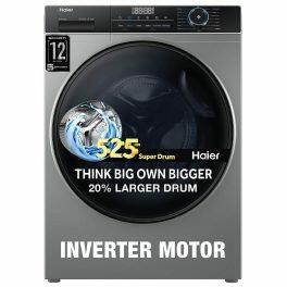 Haier HW80-IM12929CS3, 8 KG 1200 RPM Fully Automatic Frontload Machine with Inverter Motor, 525MM Super Drum and 12 Year Motor Warranty, Grey