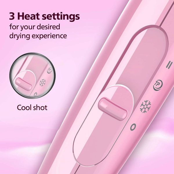 Philips BHC017/00, 1200 Watt Hair Dryer with 3 drying Setting, Thermoprotect temperature Setting and foldable handle, Cherry Pink