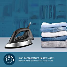 Philips GC181/80, 1000 Watt Heavy Weight Stainless Steel Dry Iron with Non- Stick Soleplate and Temperature Ready Light, Black