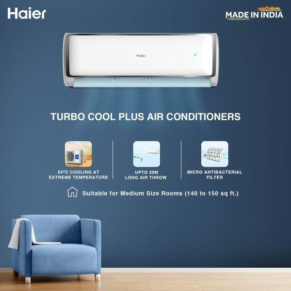 Haier HS14E-TXS5BN 1 Ton 5 Star Heavy Duty Inverter AC 7-in-1 Convertible, White
