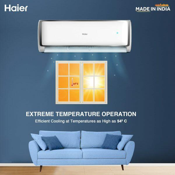 Haier HS14E-TXS5BN 1 Ton 5 Star Heavy Duty Inverter AC 7-in-1 Convertible, White