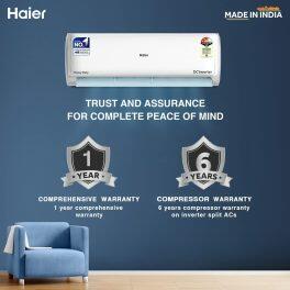 Haier HSU19E-TXW5BN 1.6 Ton 5 Star Inverter Heavy Duty AC with 7-in-1 Convertible, White