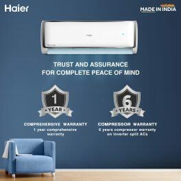 Haier HS14E-TXS5BN 1 Ton 5 Star Heavy Duty Inverter AC 7-in-1 Convertible, White