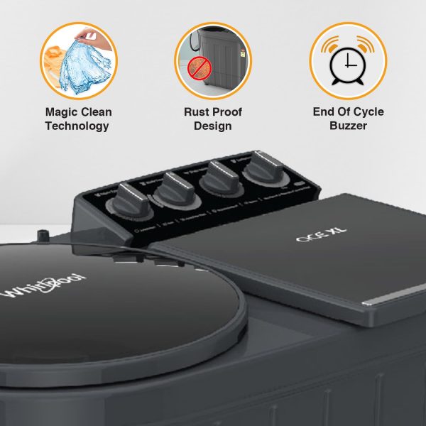 Whirlpool 11KG Semi-Automatic Machine (ACE XL 11, Graphite Grey)