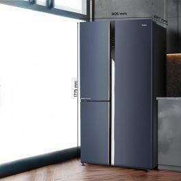 Haier HRT-683GK, 598 Litre Side by Side Refrigerator with Expert Inverter Technology and Digital Control Panel, Graphite Black