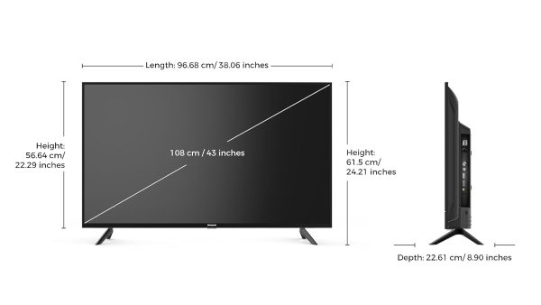 Panasonic 43Inch Smart Google TV (TH-43MS680DX, Black)