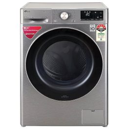 LG FHV1409ZWP, 9 KG 1400 RPM Fully Automatic Front Load Machine with AI Direct Drive Motor, Steam, Smart Diagnostics, Platinum Silver