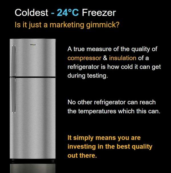 Whirlpool NEO278LHCLSPLS, 235 L 1 Star Frost Free Double Door Refrigerator, Freezer 56 Ltr, 10 Years Warranty on Compressor, Athena Steel