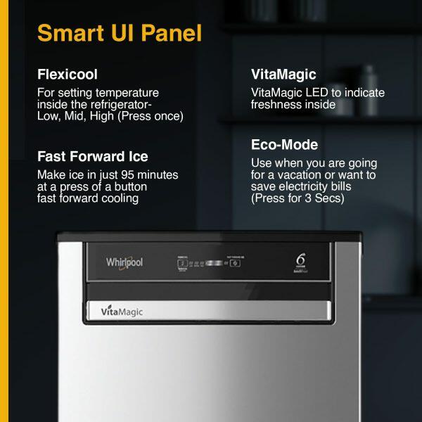 Whirlpool 215 VMPRO PRM 3S, 192 L 3 Star Vitamgic Pro Inverter Direct-Cool Single Door Refrigerator , Auto Defrost Technology, Alpha Steel