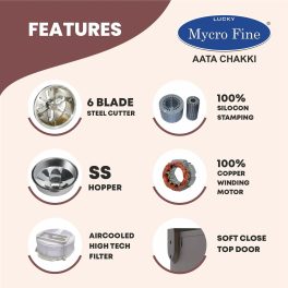 Mycrofine Wonder Plus, 6.5 KG SS Grinding chamber with 6 Blade Rotter Cutter, 100% Copper Motor, Soft Close Door and Smart I-Sensor Technology, Red Rose