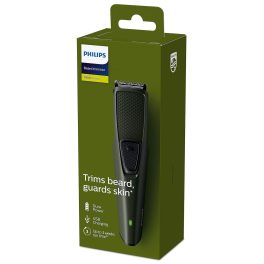 Philips BT1230/15, Small but Powerful Beard Trimmer with Stainless Steel Blades, USB Charging, with 30 Minutes Cordless Use, Black