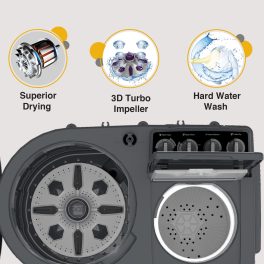 Whirlpool 11KG Semi-Automatic Machine (ACE XL 11, Graphite Grey)