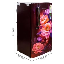 Voltas Beko 175 Litre 1 Star Single Door Refrigerator with Fresh Box and Stabilizer Free Operation, Peony Wine, RDC208E/SOPWE
