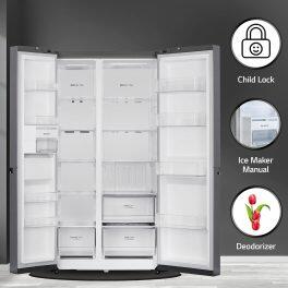 LG 650L Side by Side Refrigerator (GL-B257DBM3, Black Mirror)