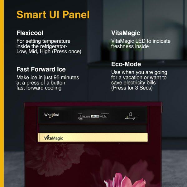 Whirlpool 215 VMPRO PRM 3S, 192 L 3 Star Auto-Defrost Inverter Vitamagic Pro Direct-Cool Single Door Refrigerator, 10 Years Warranty on Compressor, Wine Dafne