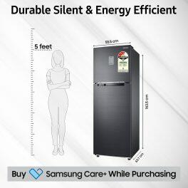 Samsung 256L 3 Star Double Door Refrigerator (RT30C3733BX, Luxe Black)
