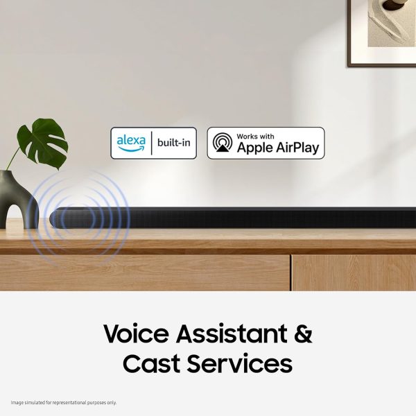 Samsung S800B/XL, 330 Watt 3.1.2 Channel Soundbar with Wireless Subwoofer, Dolby Atmos, Built in Alexa, Airplay and Wi-Fi, Black