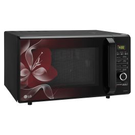 LG MJ2887BWUM, 28 Litre Convection Microwave with Charcoal Heater ,360 Degree Motorised Rotisserie and Stainless Steel Cavity, Floral Wine