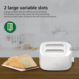 Philips HD2582, Two Slice Pop-Up Toaster with Bun Warmer, 8 Browing Settings and Cancel Button, White