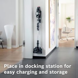 Bosch BCS711AIN, Cordless Vacuum Cleaner with Rechargeable Battery, LED Lighting with 90% Bendable and Nozzle Foot Release, Graphite Black