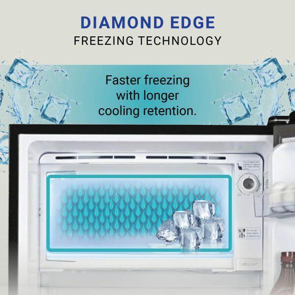 Haier HRD-2263CKI, 205 Litre 3 Star Single Door Refrigerator With Diamond Edge Freezing Technology, Black Iris