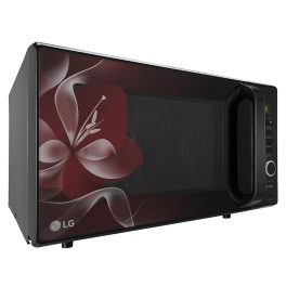 LG MJ2887BWUM, 28 Litre Convection Microwave with Charcoal Heater ,360 Degree Motorised Rotisserie and Stainless Steel Cavity, Floral Wine