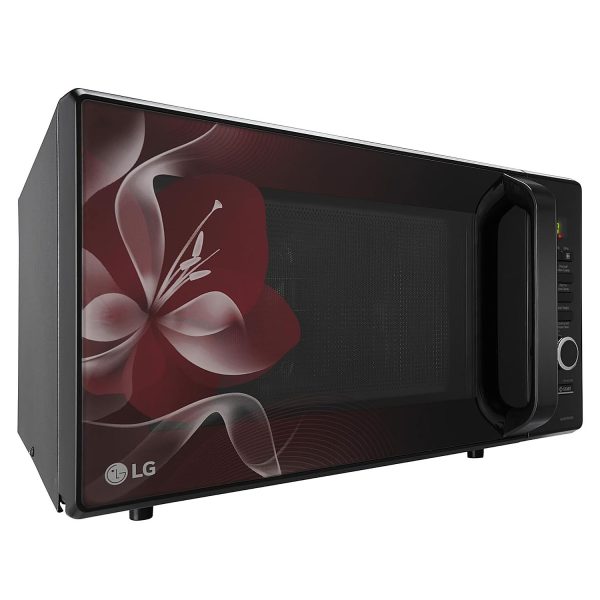 LG MJ2887BWUM, 28 Litre Convection Microwave with Charcoal Heater ,360 Degree Motorised Rotisserie and Stainless Steel Cavity, Floral Wine