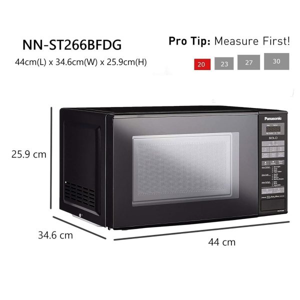 Panasonic 20L Solo Microwave Oven (NN-ST266BFDG, Black)