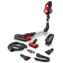 Bosch BCS71PETIN, Cordless Vacuum Cleaner specializing Animal Cleaning with Rechargeable Battery, Flex Tube and LED Lighting, Tornado Red