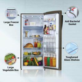 Haier 205 Litre 2 Star, Single Door Refrigerator, Inox Steel (HRD-2262BIS)