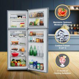 Whirlpool IFPROINVCNV278, 235L 2 Star Intellifresh Pro Convertible Frost Free Double-Door Refrigerator, 10 Years Warranty on Compressor, ILLUSIA STEEL