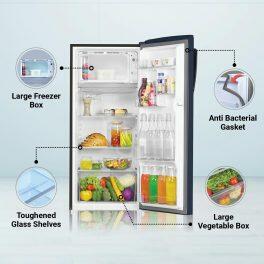 Haier 205 Litre 3 Star Diamond Edge Freezing Technology, Graphite Black (HRD-2263BGK)