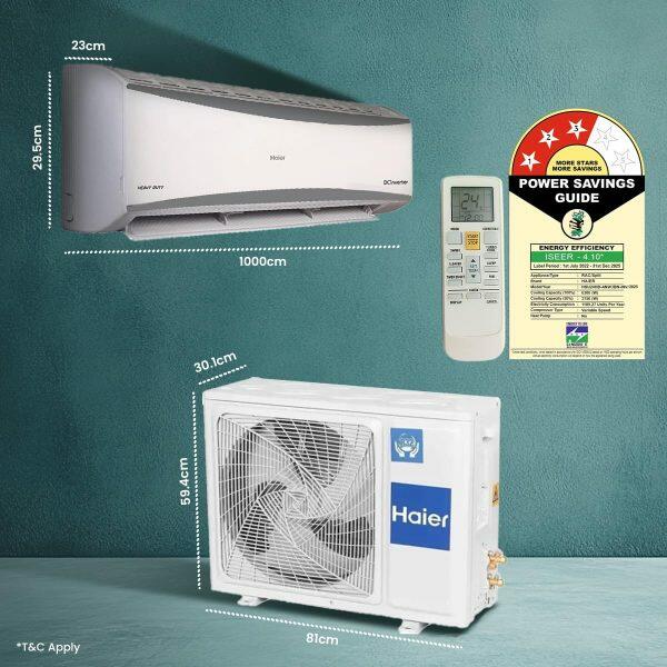 Haier HSU24HD-AOW3BN 2 Ton 3 Star Inverter AC with 7-in-1 Convertible, White