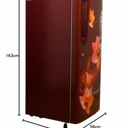 Panasonic 197L 2 Star Single Door Refrigerator (NR-A201BTRN, Floral Red)