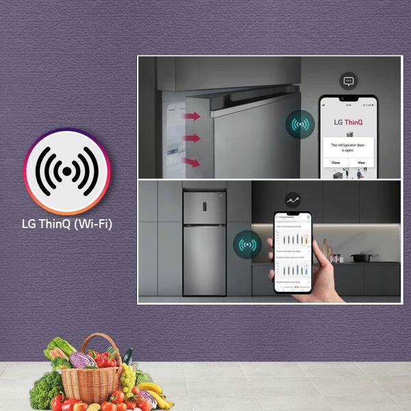 LG 272 Litre 2 Star Double Door Refrigerator (GL-T312TPZX, Shiny Steel)
