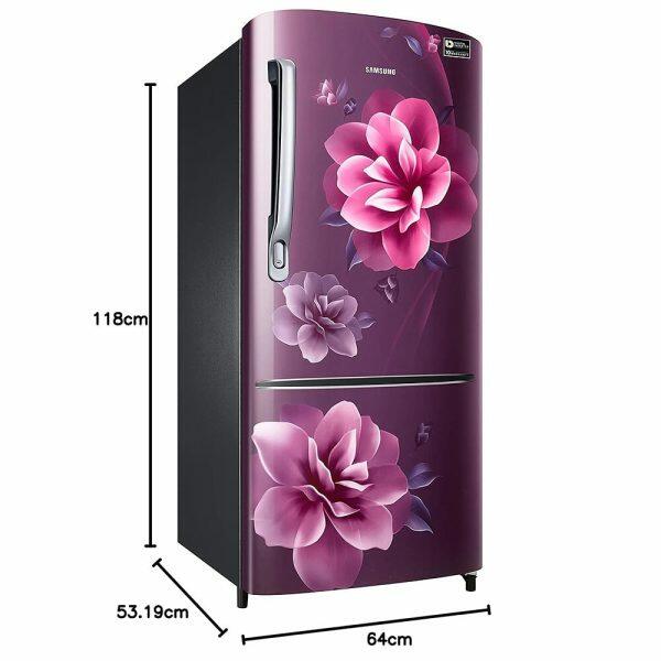 Samsung 183L 3 Star Single Door Refrigerator (RR20C1723CR, Camellia Purple)