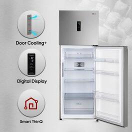 LG 322L 3 Star Double Door Refrigerator (GL-T342TPZX, Shiny Steel)