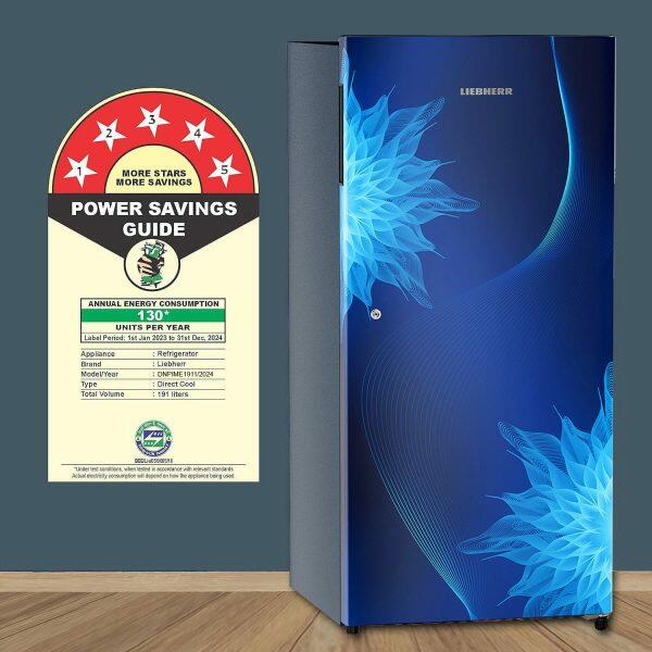 Liebherr DNPIME 1911, 191L 5 Star Inverter, Direct Cool Single Door Refrigerator, 20 Years Warranty on Compressor, Freezer 22 L, Blue Mystic
