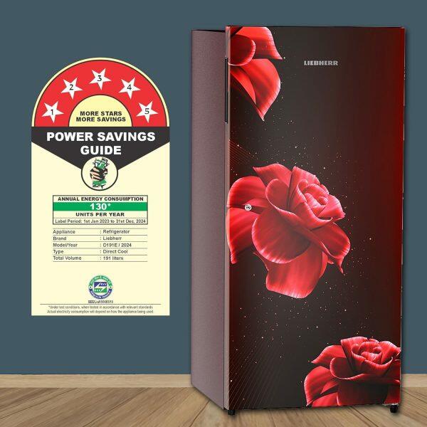 Liebherr DNPRDC 1901, 191L 3 Star Inverter, Direct Cool Single Door Refrigerator, 20 Years Warranty on Compressor, Vegetable Organiser, Red Divine