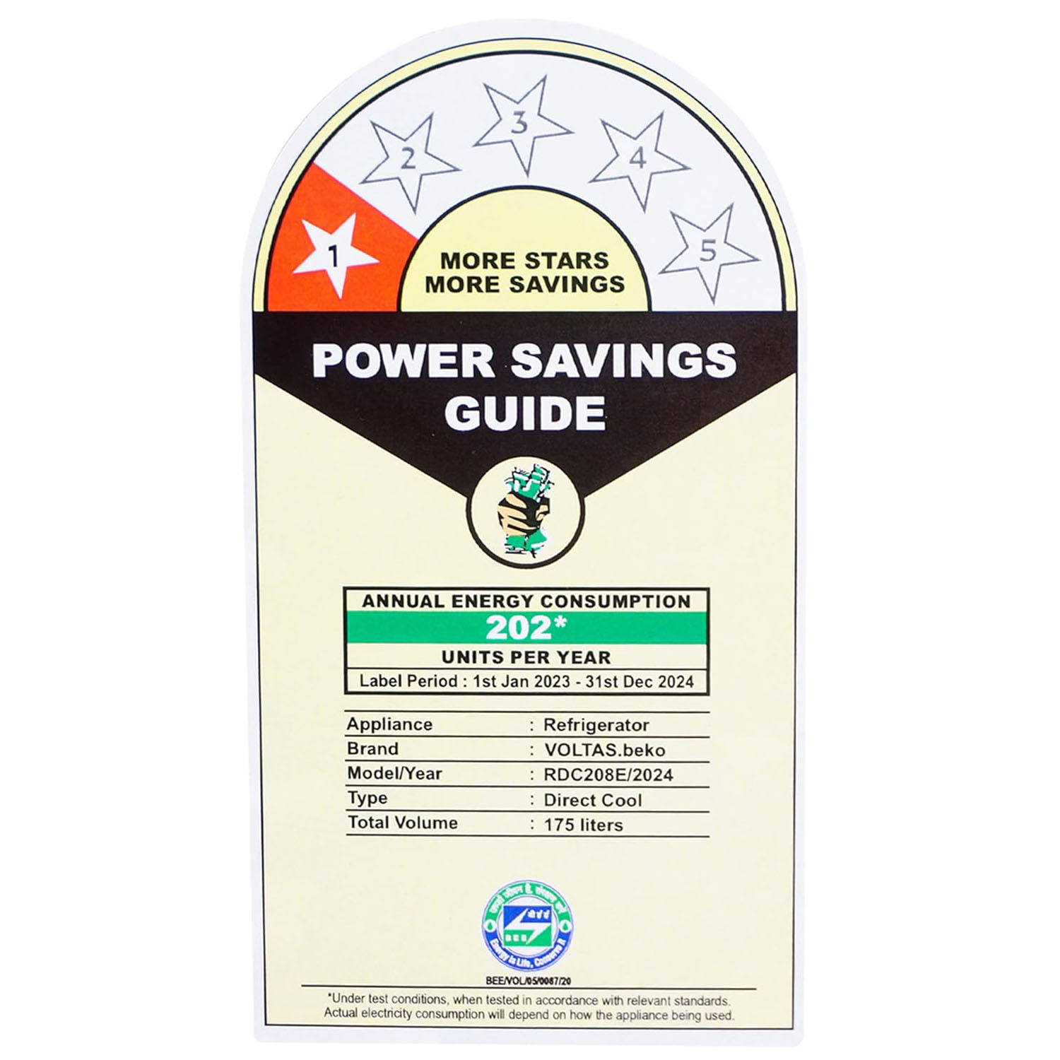 Voltas Beko 175 Litre 1 Star Single Door Refrigerator with Fresh Box and Stabilizer Free Operation, Peony Wine, RDC208E/SOPWE Voltas Beko 175 Litre 1 Star Single Door Refrigerator with Fresh Box and Stabilizer Free Operation, Peony Wine, RDC208E/SOPWE